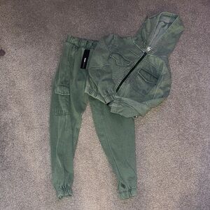 Fashion Nova Green Tracksuit Set